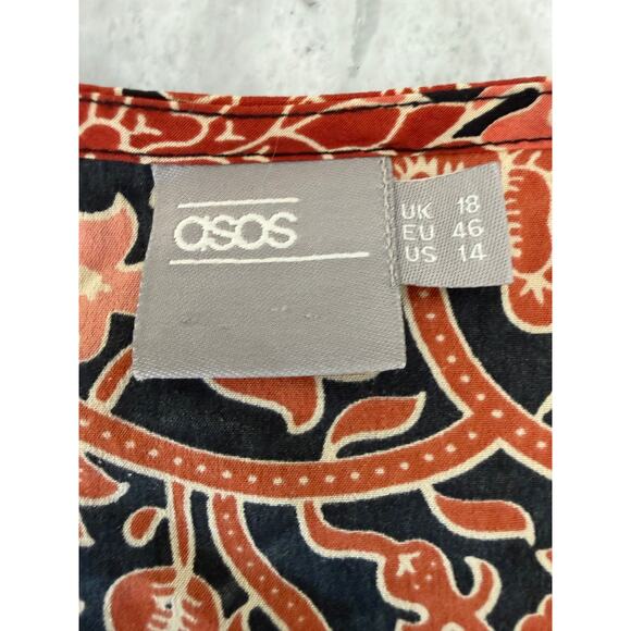 ASOS Paisley/Floral Wrap Blouse Size 14 - Picture 4 of 8